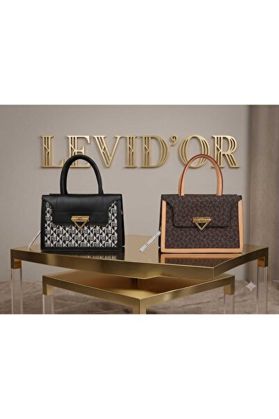 Levidor Desenli El Çantası Kapaklı Metal Tokalı Günlük Çanta