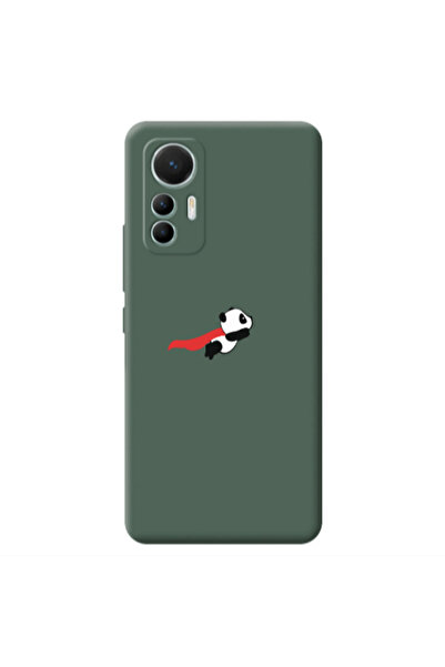 Other Xiaomi Mi 12 Lite kite flying panda Dark Green Colored Silicone TPU Θήκη