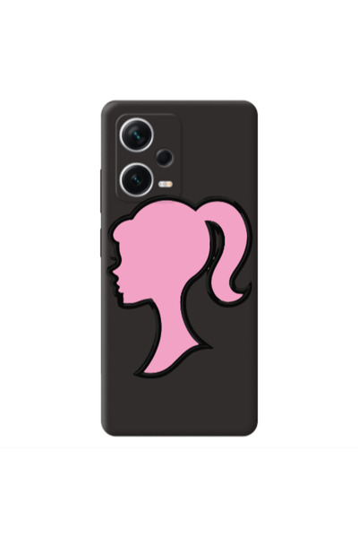 Other Xiaomi Poco X5 Line girl Black Colored Silicone TPU Θήκη