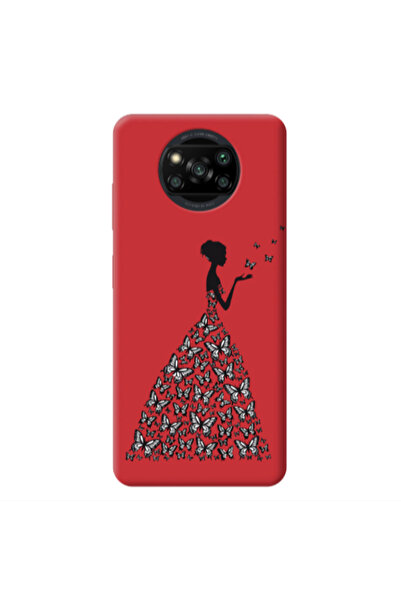 Other Xiaomi Poco X3 /X3 Pro Butterfly Girl Red Colored Silicone TPU Θήκη