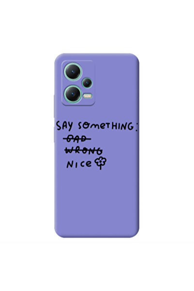 Other Xiaomi Redmi Note 12 Pro 5G Say Something Purple Colored Silicone TPU Θήκη