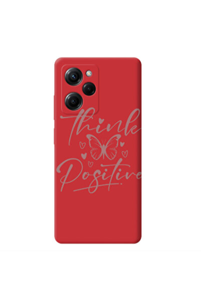 Other Xiaomi Poco X5 Pro Think Positive Red Colored Silicone TPU Θήκη