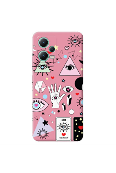Other Xiaomi Redmi Note 12 Pro 5G Pyramid eyes Pink Colored Silicone TPU Θήκη