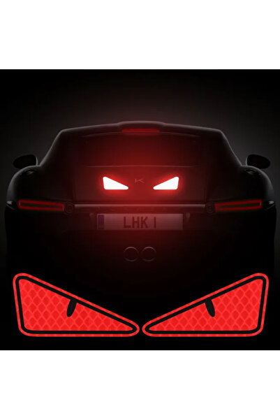 OEM Reflective Devil's Eye αυτοκόλλητο για κράνος-μηχανή κτλ - 23x7cm Κόκκινo