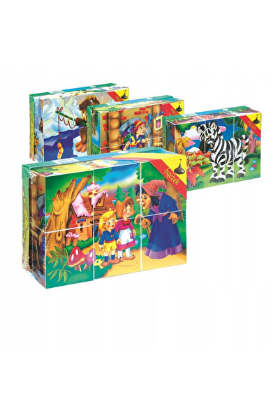 OEM Mini puzzle pentru copii, Baczek, Cuburi cu ilustratii multiple, Multicolor