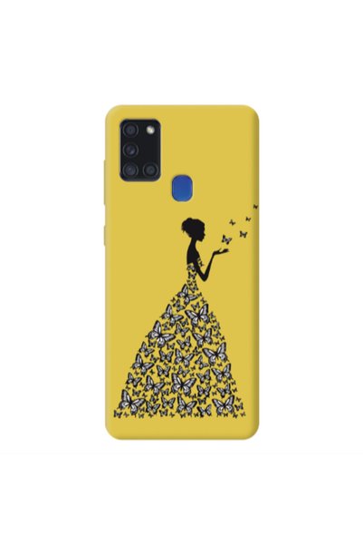 Other Samsung A21S Butterfly Girl Yellow Colored Silicone TPU Θήκη