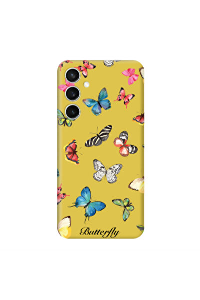 Other Samsung S24 Plus Mixed Butterflys Yellow Colored Silicone TPU Θήκη