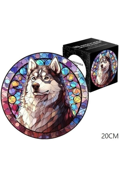 OEM Puzzle rotund Merkpol, 168 piese, caine Husky, multicolor