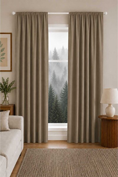 Premier Home Πράντο 100% Συσκότιση Κουρτίνα Μπεζ 300X260 1x2 Πιλέ