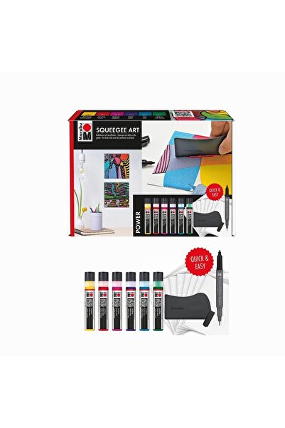 OEM Set de culori acrilice artistice Marabu, 6x25 ml, cu racletă