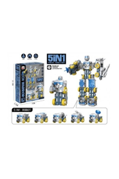 OEM Set de construcție Pro Kids Robot 5 în 1 cu șuruburi, albastru