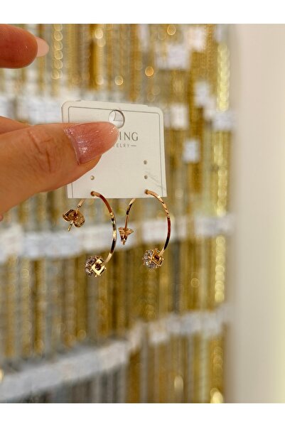SU PERİSİ TAKI BİJUTERİ Xuping Non-Tarnishing Rose Gold Small Ball Detail Hoo...