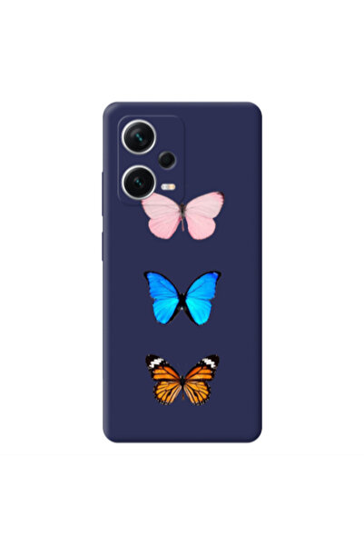 Other Xiaomi Poco X5 Triple Butterfly Dark blue Colored Silicone TPU Θήκη