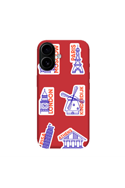 Other Apple Iphone 16 plus Pisa Athens Red Colored Silicone TPU Θήκη