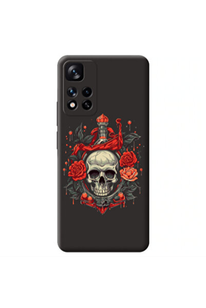 Other Xiaomi Redmi Note 11 Pro 5G Flower head Black Colored Silicone TPU Θήκη