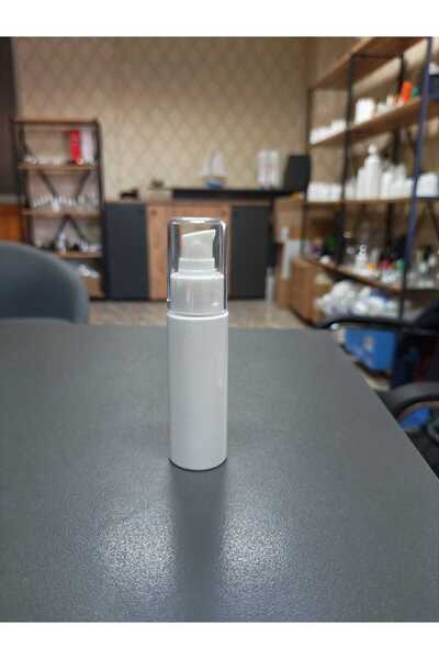 5 Adet 50 ml beyaz plastik boş şişe , beyaz pompa başlıklı