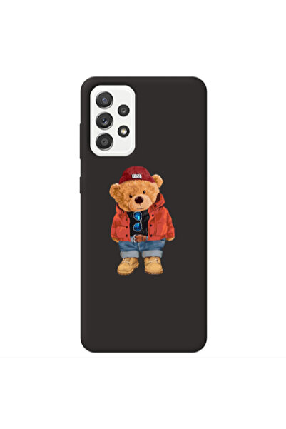 Other Samsung A72 Bear in a hat Black Colored Silicone TPU Θήκη