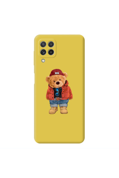 Other Samsung A22 4G Bear in a hat Yellow Colored Silicone TPU Θήκη