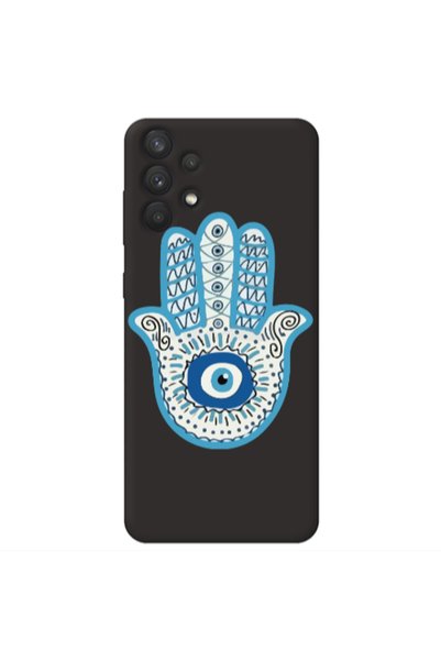 Other Samsung A32 5G Evil eye bead in hand Black Colored Silicone TPU Θήκη