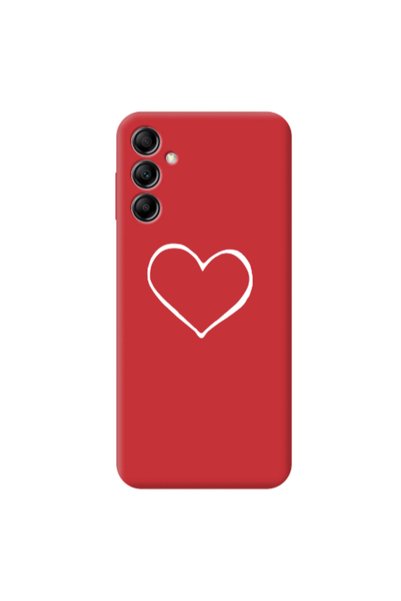 Other Samsung A14 5G White heart Red Colored Silicone TPU Θήκη