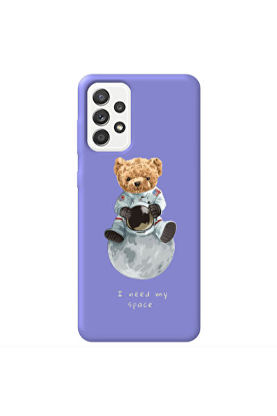 Other Samsung A23 Bear in space Purple Colored Silicone TPU Θήκη