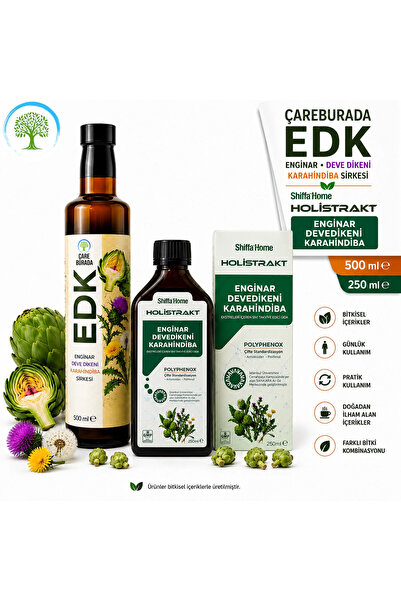 Çare Burada ÇareBurada EDK Sirke 500 ml & Holistrakt Enginar, Deve Dikeni, Ka...