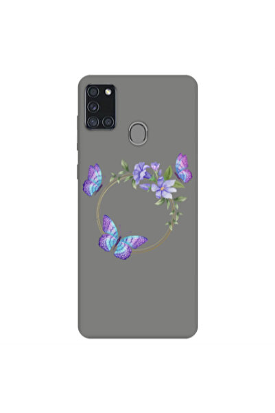 Other Samsung A21S Butterfly on the ring Grey Colored Silicone TPU Θήκη