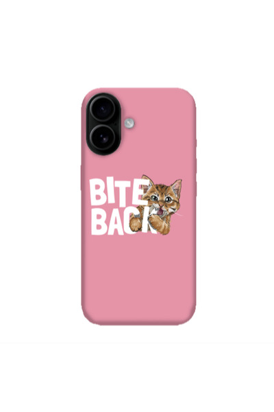 Other Apple Iphone 16 plus bitte back cat Pink Colored Silicone TPU Θήκη