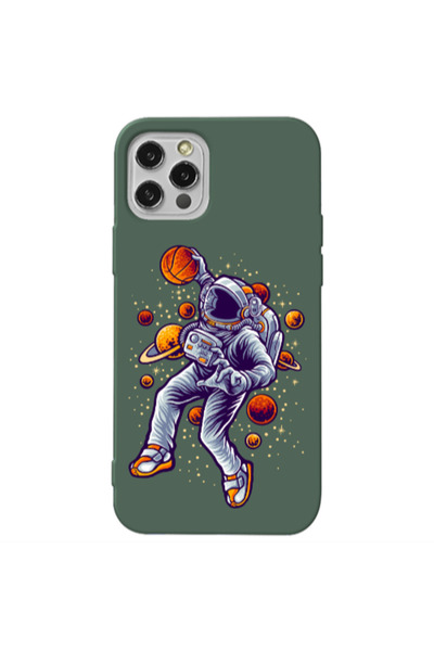 Other Apple iPhone 12 Pro Space Basketball Dark Green Colored Silicone TPU Θήκη