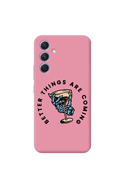 Other Samsung A54 Better Things Are Coming Pink Colored Silicone TPU Θήκη