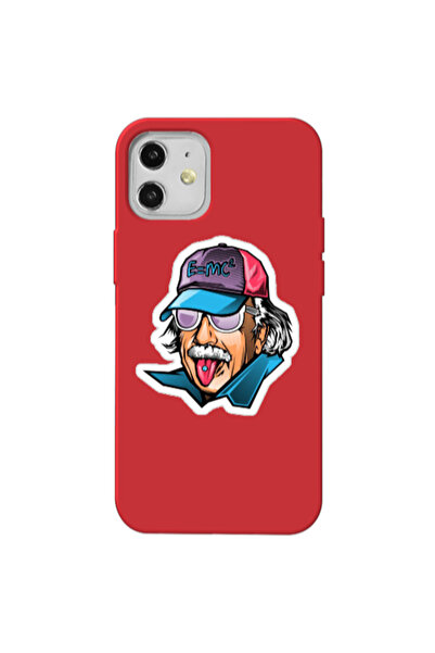 Other Apple iPhone 12 Einstein Red Colored Silicone TPU Θήκη