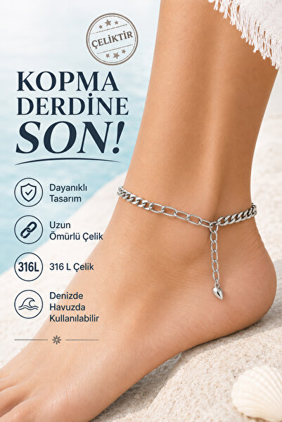 Sacce Scarves&Accessories 316 L Steel Chain Anklet Adjustable Suitable for Ma...