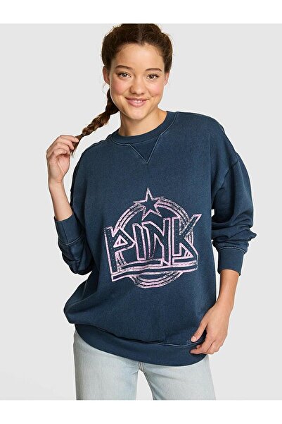 PINK Ivy Oversize Bisiklet Yaka Sweatshirt