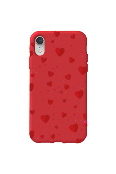 Other Apple iPhone Xr Dot hearts Red Colored Silicone TPU Θήκη