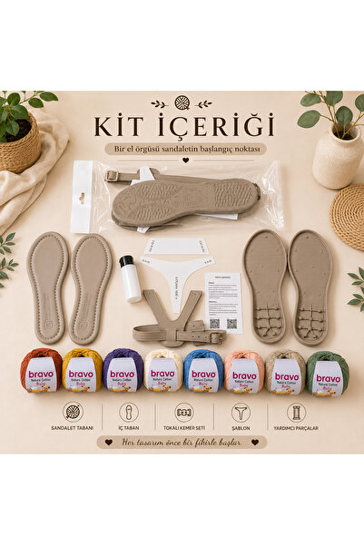 Bravo Natura Cotton Baby Hand Knitting Sandal Making Kit – Sole, Thread, Belt...