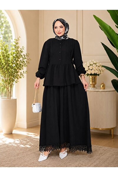 EFSUN MODA Women's Lace-Detail Double Tunic Set