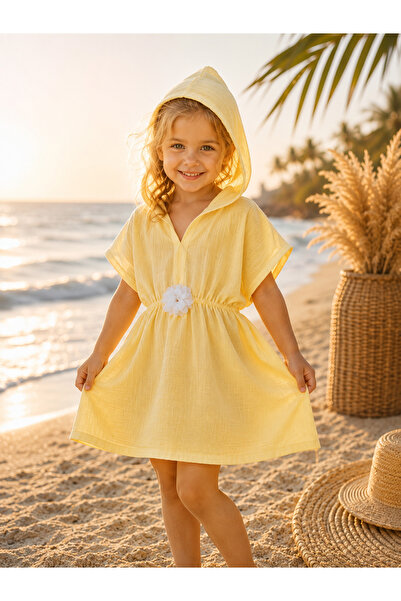 Tomuycuk Girl's Muslin Pareo Poncho Dress 100% Cotton Hooded Beach Sea Pool S...