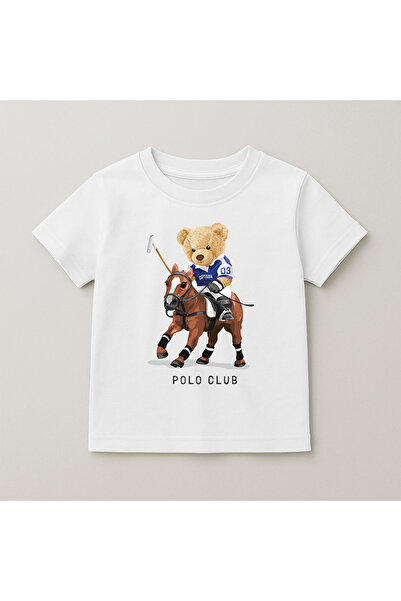 SVART WEAR Παιδικό και εφηβικό μπλουζάκι με στάμπα αρκουδάκι, βαμβακερό, με κ...