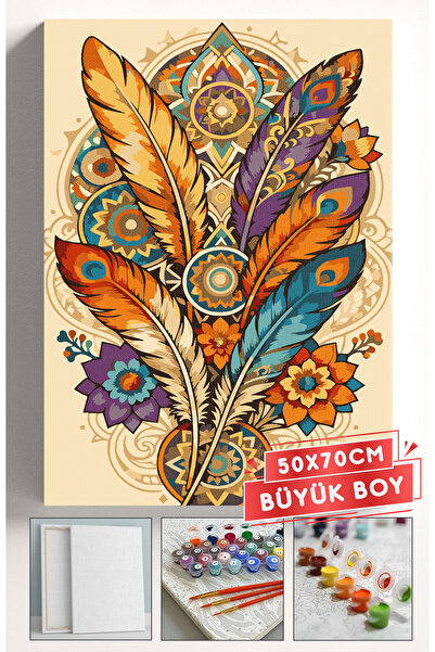Akihabara Sayılarla Boyama Hobi Seti Çerçeveli Numaralı Tuval Fırça Boya Dahi...