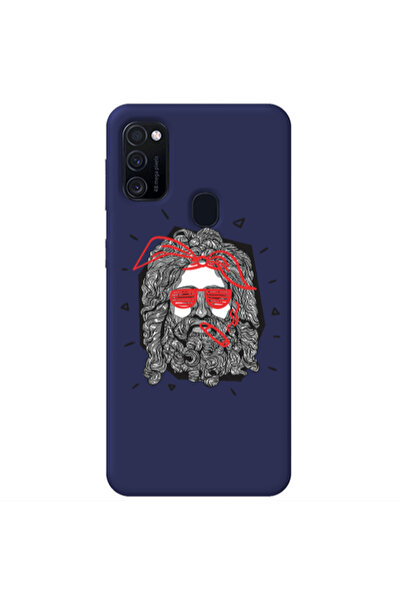Other Samsung M21 Cool glasses Dark blue Colored Silicone TPU Θήκη