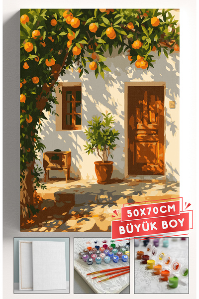 Akihabara Sayılarla Boyama Hobi Seti Çerçeveli Numaralı Tuval Fırça Boya Dahi...