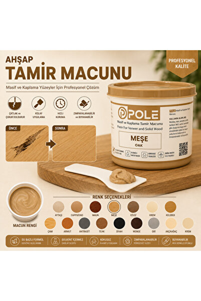 POLE Ahşap Tamir Macunu Su Bazlı Çatlak Dolgu Macunu Mobilya MDF Kapı Parke D...