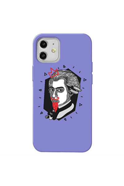 Other Apple iPhone 12 Bearded Purple Colored Silicone TPU Θήκη