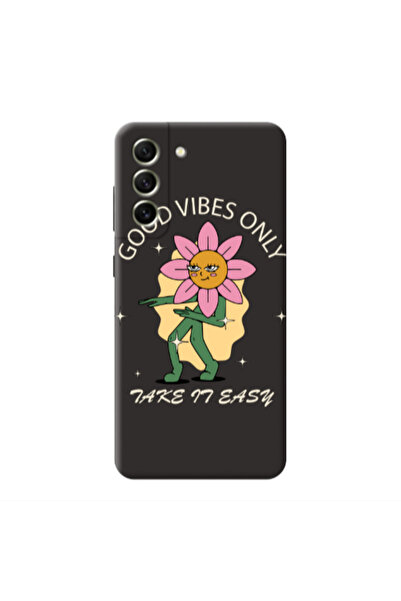 Other Samsung S21 Good Vibes Only Black Colored Silicone TPU Θήκη