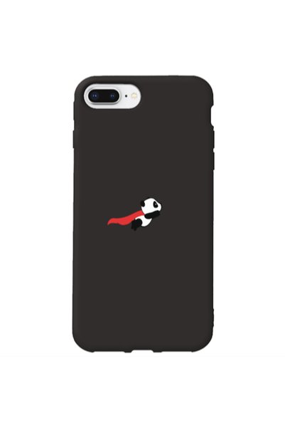 Other Apple iPhone 7 Plus kite flying panda Black Colored Silicone TPU Θήκη