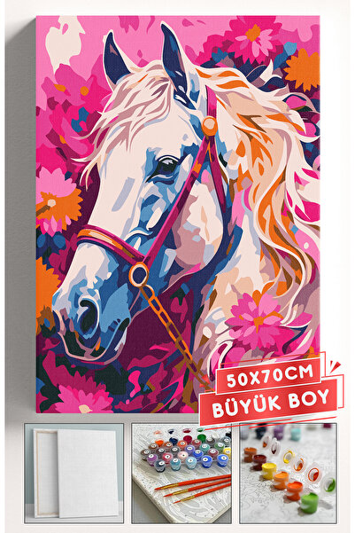 Akihabara Sayılarla Boyama Hobi Seti Çerçeveli Numaralı Tuval Fırça Boya Dahi...