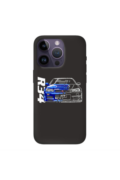 Other Apple iPhone 14 Pro Max Blue R34 Black Colored Silicone TPU Θήκη