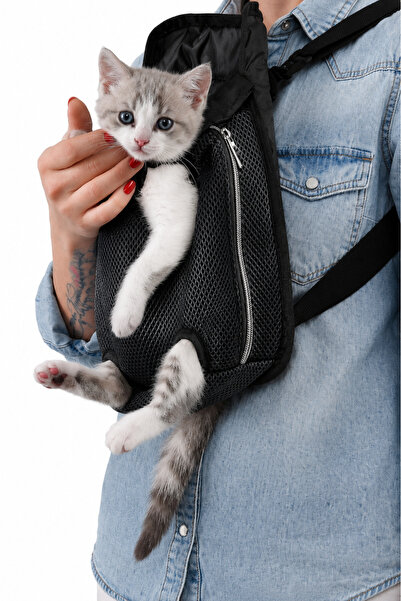 Senba Kedi ve Köpek Taşıma Çantası Kanguru Model Nefes Alabilen Ana Kucağı Pe...
