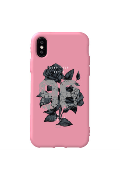 Other Apple iPhone Xs Max Flower 98 Pink Colored Silicone TPU Θήκη