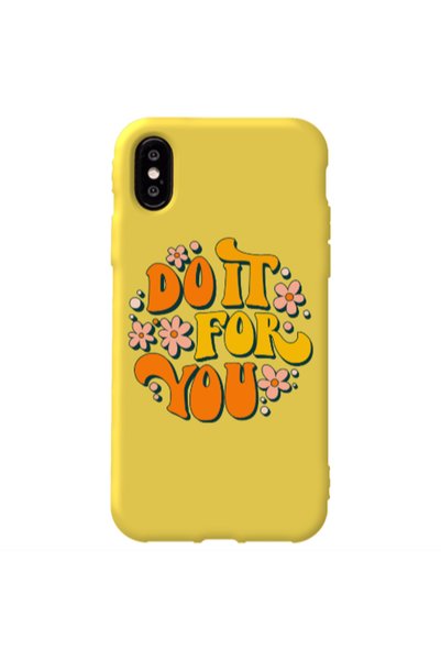 Other Apple iPhone X Do it For You Yellow Colored Silicone TPU Θήκη